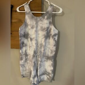 Athleta Tie-Dye Sleeveless Jumpsuit in Gray
